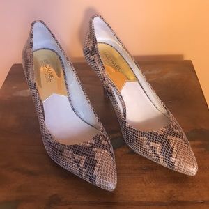 Michael Kors snakeskin pumps size 9.
